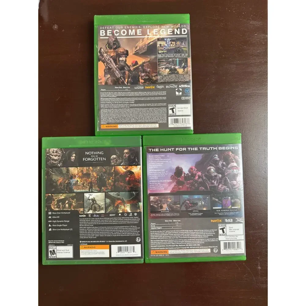 Xbox One 3‎ Games Lot HALO 5 Guardians Destiny Shadow of War Tested Works